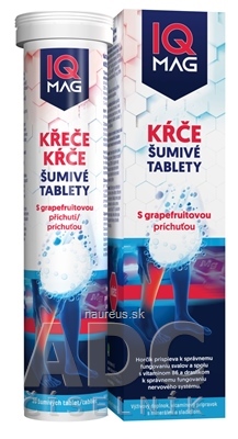K2pharm s r.o. IQ MAG KŔČE šumivé tablety s grapefruitovou príchuťou 1x20 ks