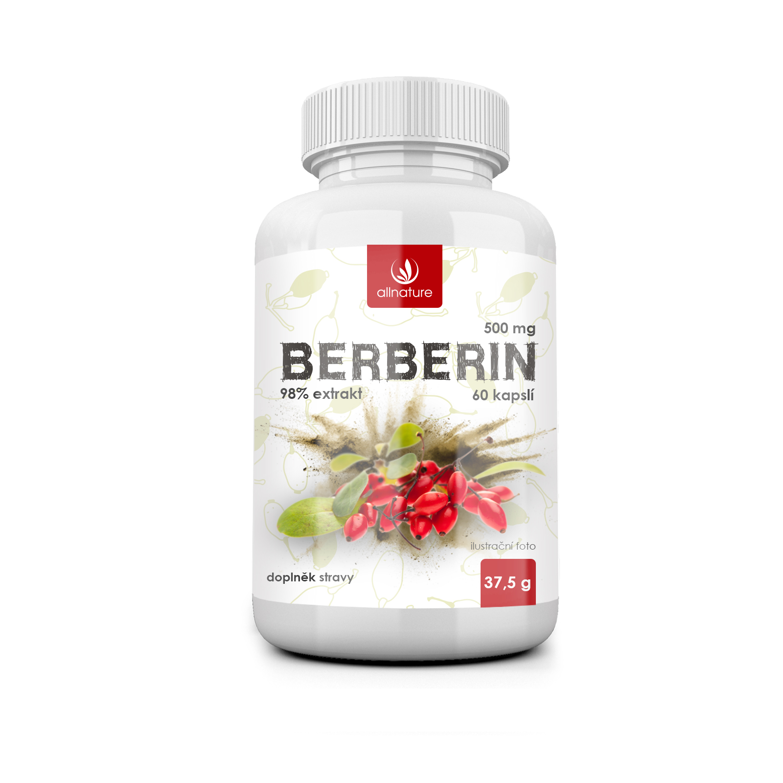 Berberín Extrakt 98% 500 mg 60 kapslí