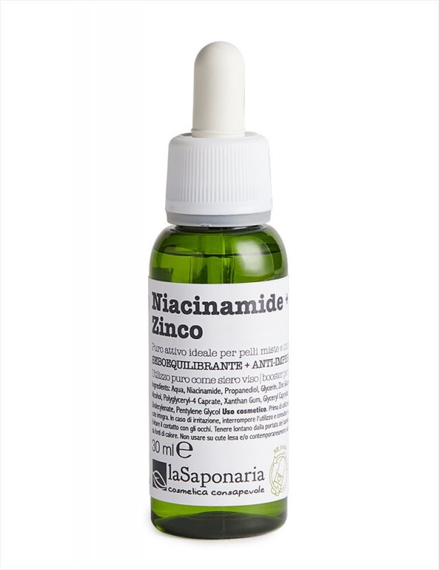 laSaponaria Pleťové sérum - Niacinamid (vitamín B3) + Zinok (30 ml) - pre aknóznu a problematickú pleť