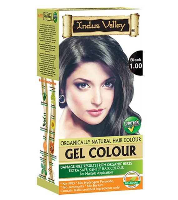 Indus Valley Gélová farba na vlasy Čierna 1.0 20g+120ml+50ml+30ml