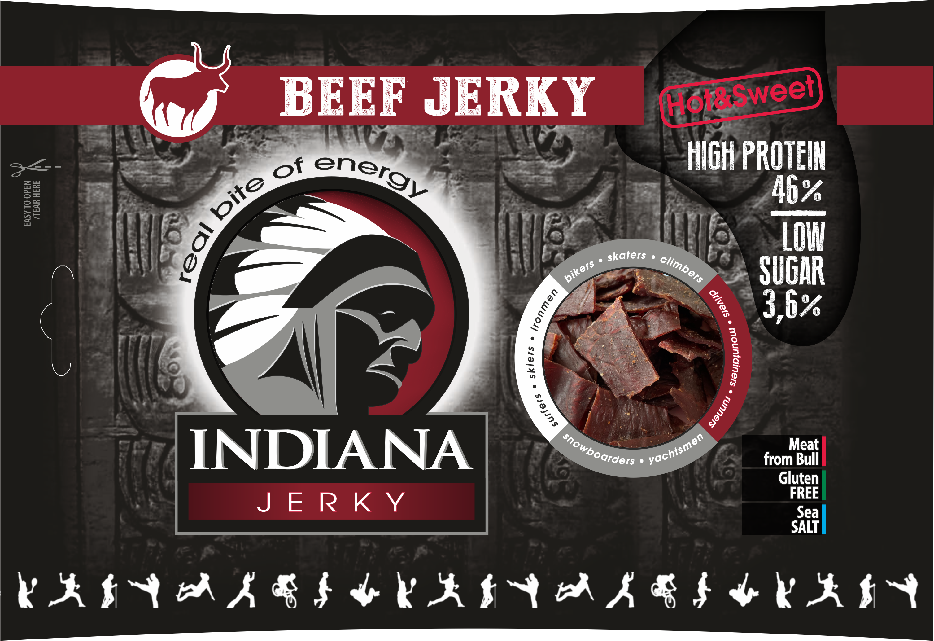 Indiana Jerky Jerky beef (hovädzie) Hot & Sweet 100g 100g