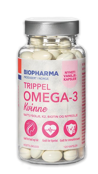 Biopharma AS Trippel omega-3 Kvinne 120 kapsúl