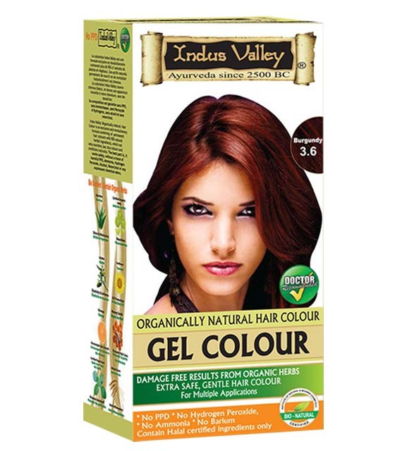 Indus Valley Gélová farba na vlasy Burgundská 3.6 20g+120ml+50ml+30ml