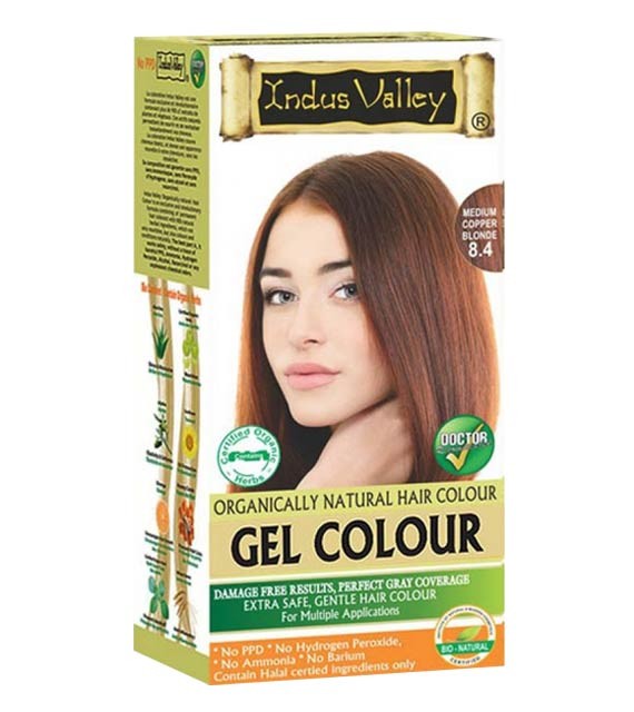 Indus Valley Gélová farba na vlasy Stredná Medená Blond 8.4 20g+120ml+50ml+30ml