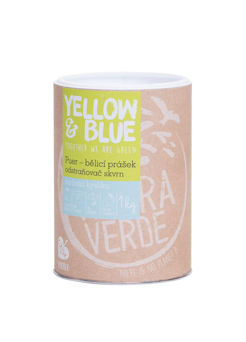 Yellow & Blue Puer – bieliaci prášok a odstraňovač škvŕn na báze kyslíka 1 kg (dóza) 1 kg