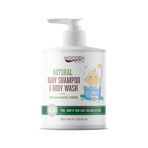 WoodenSpoon Detský sprchový gél a šampón na vlasy 2v1 bez parfumácie WoodenSpoon 300 ml 300 ml
