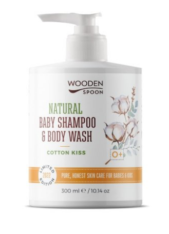 WoodenSpoon Detský sprchový gél a šampón na vlasy 2v1 Cotton Kiss WoodenSpoon 300 ml 300ml