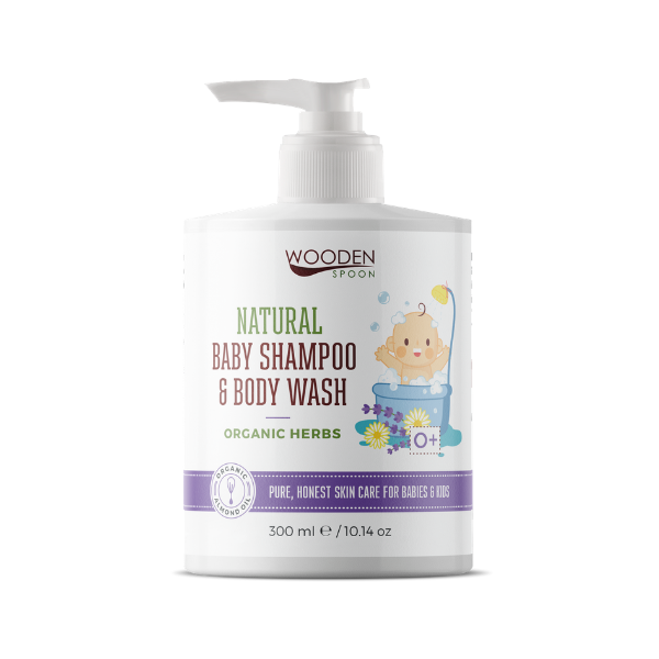 WoodenSpoon Detský sprchový gél a šampón na vlasy 2v1 s bylinkami WoodenSpoon 300 ml 300 ml